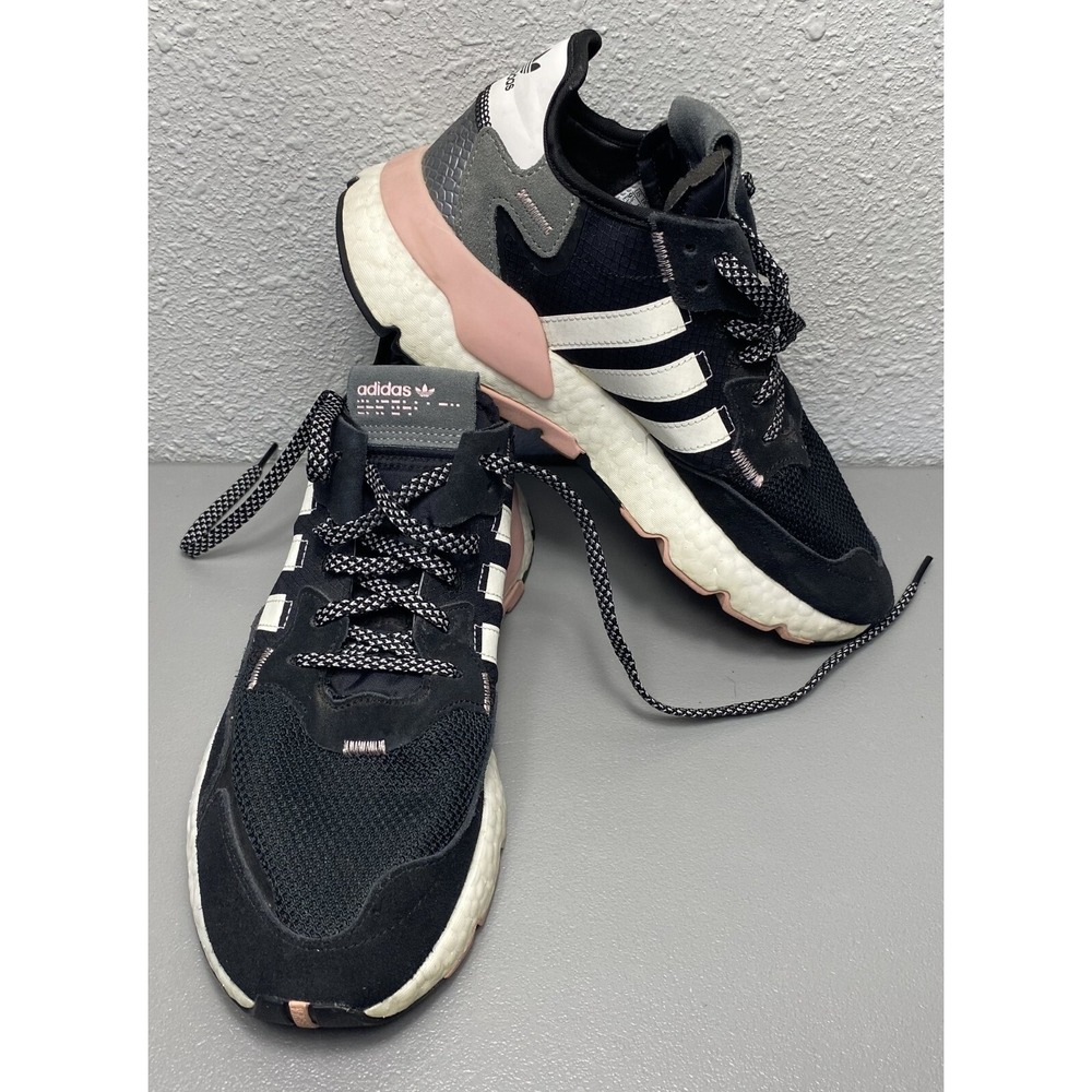 Adidas Nite Jogger FV3880 Black Pink Women's Running Shoes Sneakers Size 9.5
